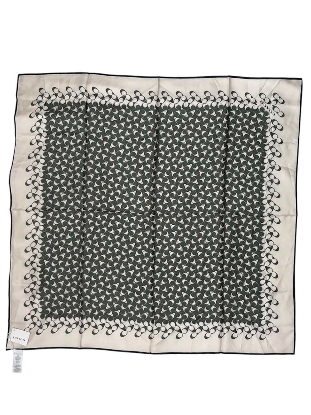 COACH Signature Silk Patterned Square Scarf